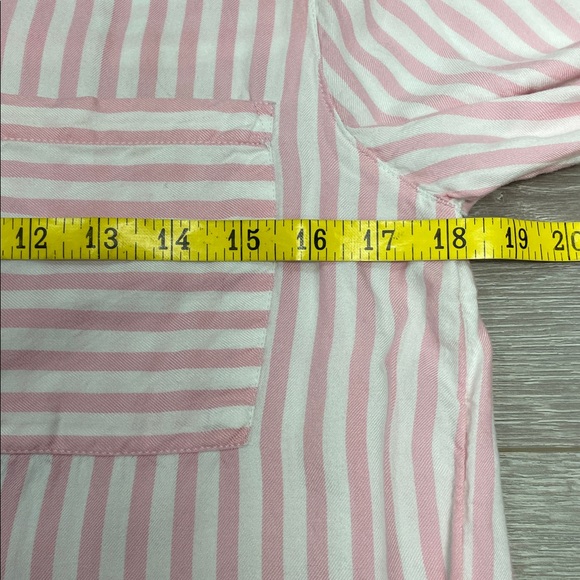 beachlunchlounge Maelyn Stripe Button-Up Long Sleeve Shirt Pink & White S - Picture 8 of 16